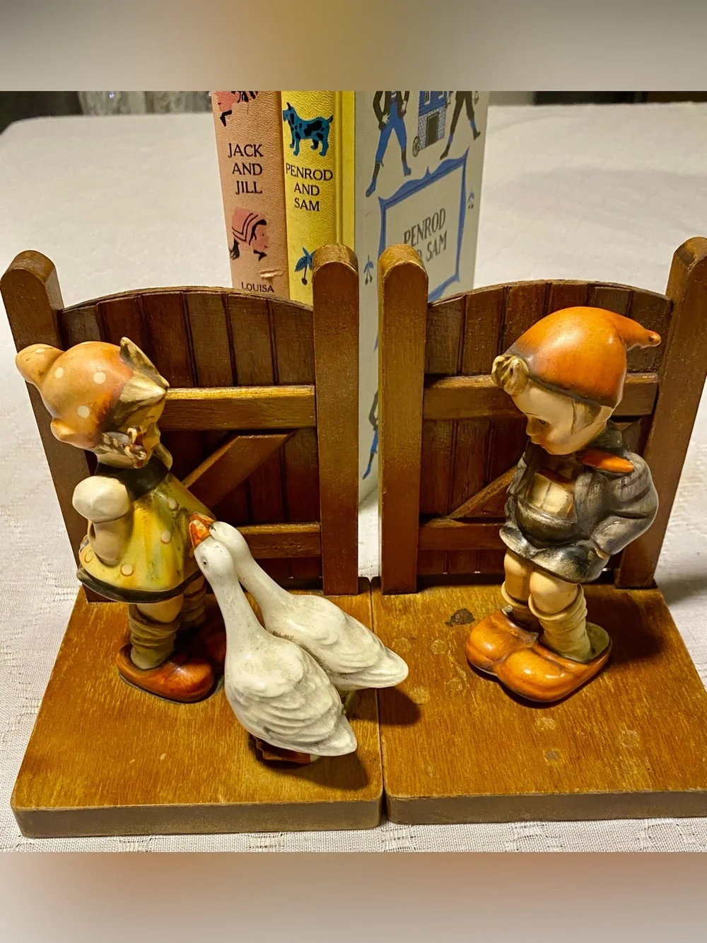 1950s Hummel Wooden Gate Bookends